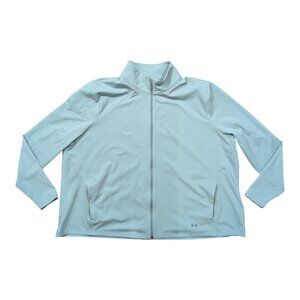 Under Armour Motion Womens Jacket Plus Size 3X Fitted Light Gray Full Zip Active